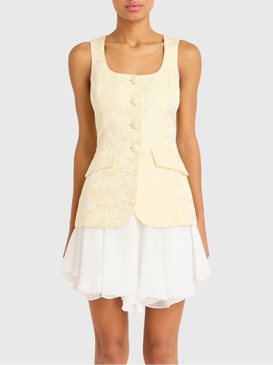 Amanda Uprichard Dresses & Skirts - Amanda Uprichard Lilibet Dress in White & Cornsilk - Size XS